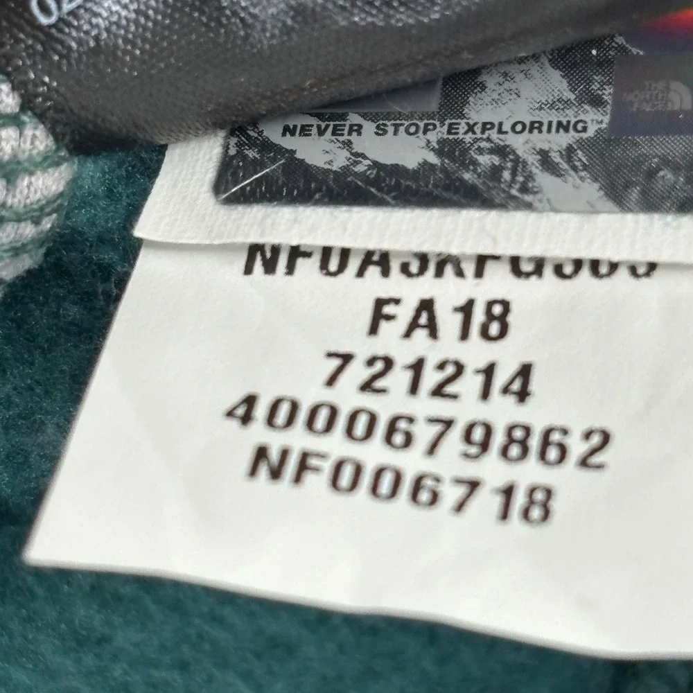 The North Face Fleece Pullover Womens XL Teal Green Geometric 1/4 Zip NF006718
